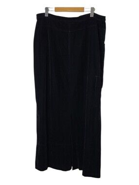 Vintage R&R black velvet maxi cargo skirt size 16 goth y2k grunge whimsigoth